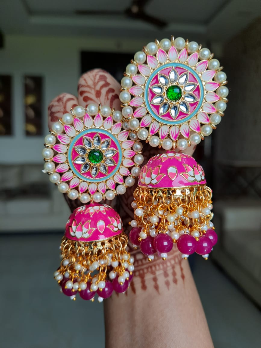 Meenakari earrings | K M HandiCrafts India